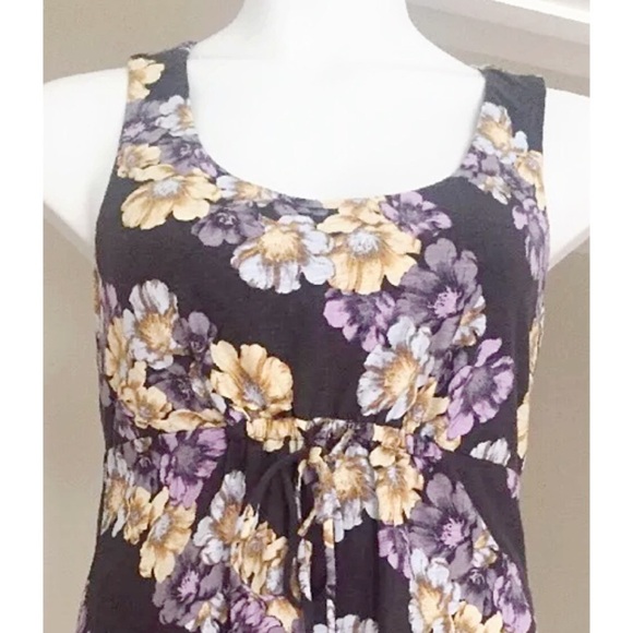 TOMMY BAHAMA Sz S Purple Floral Tank Top w/ Ties - Picture 3 of 5